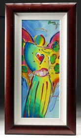 Peter Max Painting "Angel with Heart" (2007)