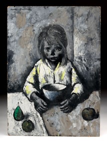 Exhibited Xavier Bueno Painting - "Bambina" ca. 1950s