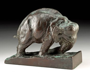Mahonri M. Young Bronze Elephant Bookend ca. 1925