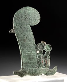 Egyptian Bronze Osiris Crown Element - Feather, Ram’s Horn, Uraei