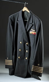 U.S. Navy Captain’s Service Dress Blue Jacket Submarine Warfare Insignia