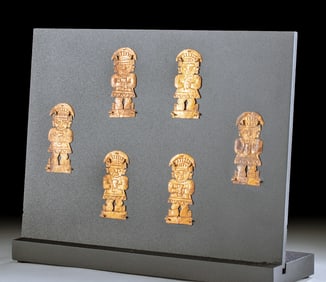 Six Chimu Copper Appliques - Lords Holding Keros