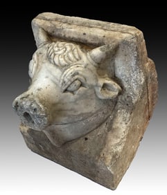 Greek Marble Fountain Head in the Form of a Bull, Hellenistic Period