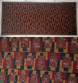 Rare / Huge Pre-Columbian Chuquibamba Textile Panel, Stepped Geometric Motifs