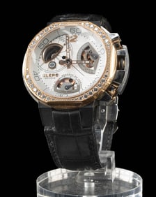 Clerc Odyssey Watch, 18K Rose Gold & 68 Diamond Bezel!