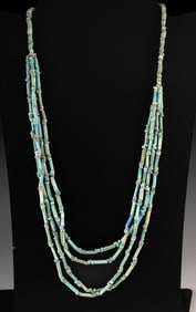 Ancient Egyptian Faience Bead Multistrand Necklace