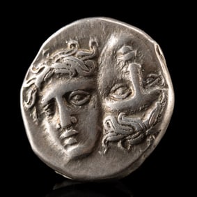 Greek Silver Drachm - Istros Eagle and Dolphin