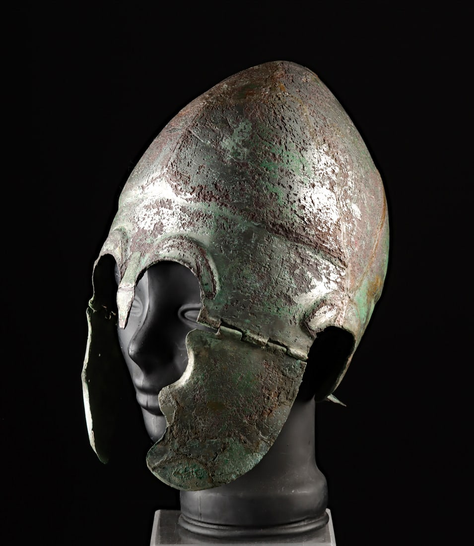 Greek Bronze Chalcidian Helmet, Hinged Cheek Guards (1 of 4)