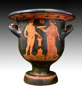 Fine Apulian Red-Figure Bell Krater, Sisyphus Group