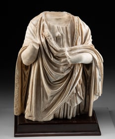 Fine Greek Marble Torso of a Draped Goddess