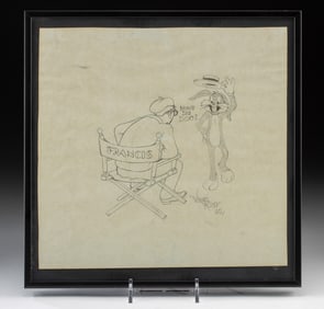 Virgil Ross Drawing - Bugs Bunny & Francis Lederer 1992