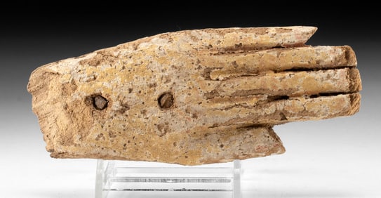 Egyptian Gessoed / Painted Wood Hand (from Anthropoid Sarchophagus)