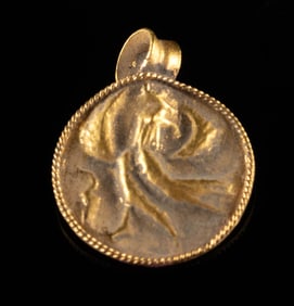Greek Hellenistic Gold Pendant - Eagle with Serpent