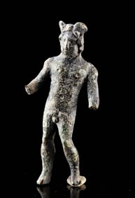Roman Leaded Bronze Standing Nude Mercury