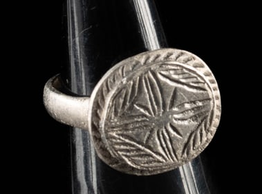 Byzantine to Medieval Silver Ring - Star Motif