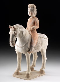Chinese Tang Dynasty Polychrome Horse and Rider