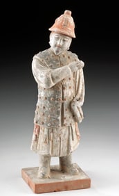 Ming Dynasty Pottery Warrior Figure - Armored Attire