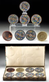 Chinese Cloisonne Dish Process Demonstration Set of 8