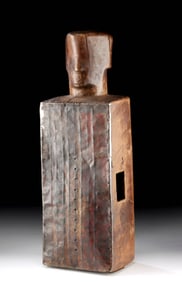 Mid 20th C. Ngbaka Iron-Wood Harp - Figural Form