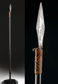 19th C. Borneo Dayak Wood Sumpitan Blowdart Spear