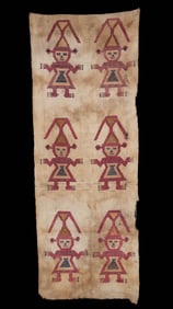Impressive Chimu Textile with Vibrant Brocaded Figures