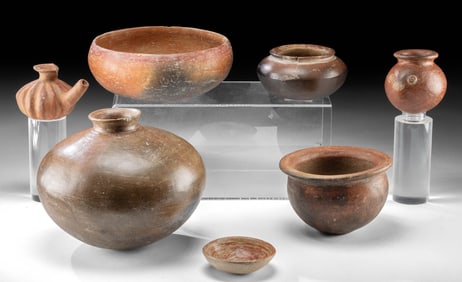 7 Pre-Columbian Peru, Mexico, Ecuador, Costa Rica Pots