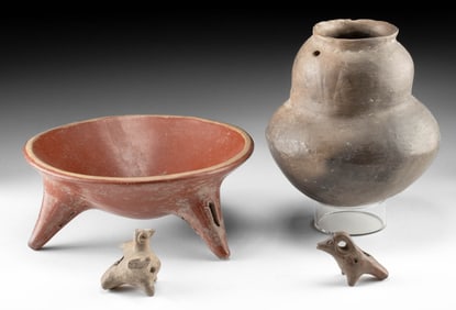 Chupicuaro Bowl, Casas Grandes Jar & 2 Colima Whistles