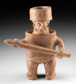 Nayarit Pottery Standing Warrior Figure - Barrel Armor