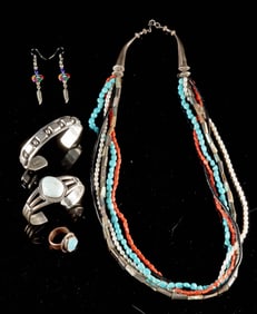 Lot of Native American and Mexican Silver Jewelry
