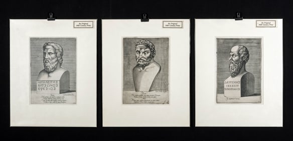 16th C. Achilles Statius Engravings of Philosophers