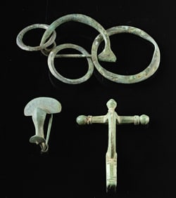 Ancient Italic Villanovan & Roman Bronze Fibulae, 3 pcs