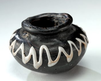 Roman-Byzantine Glass Cosmetic Jar with White Trailing
