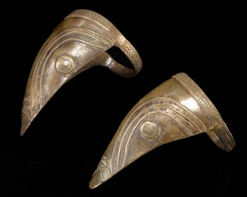 Rare Naga Brass Arm Ornaments / Ceremonial Armor Pair