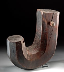 Huge 19th C. Japanese Wood Hearth Hook - Jizaigake