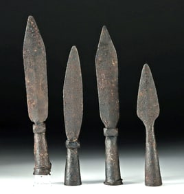 Chinese Qing Dynasty Qianlong Iron Spear Tips (4)