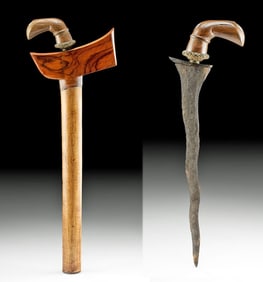 19th C. Indonesian Steel Kris w/ Wood Sheath