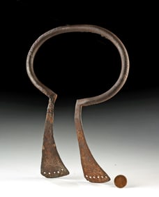 19th C. Nigerian Mumuye Iron Currency Torque Necklace