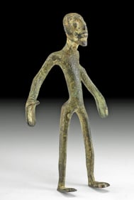 19th C. African Mali Bronze Standing Male Figure