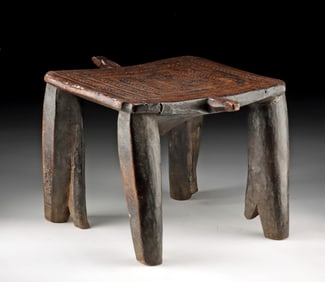 Nigerian Nupe Teak Wood Stool