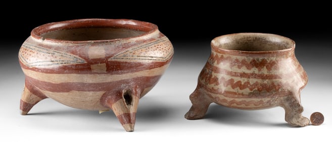 Chupicuaro Polychrome Tripod Vessels (2)
