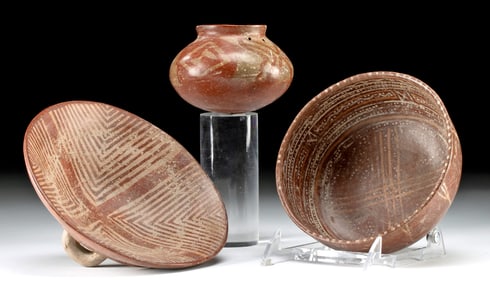 Three Chupicuaro Pottery Vessels w/ Linear Motifs