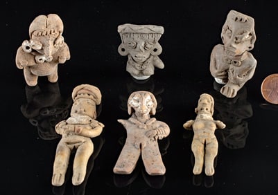 Six West Mexican Pottery Nude Pretty Lady Figures