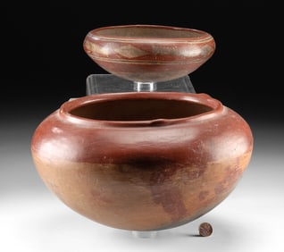 Chupicuaro Bi-Chrome Pottery Bowl + Olla