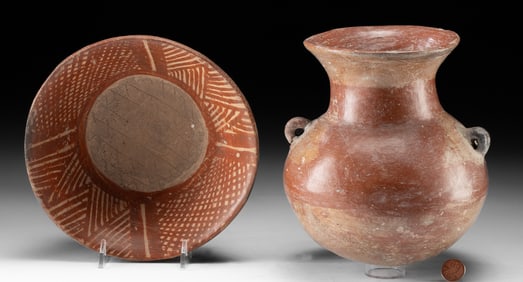 Two Chupicuaro Pottery Vessels - Bowl & Jar