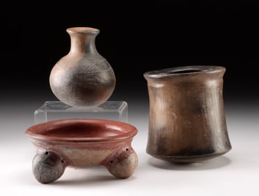 Three Chupicuaro & Colima Pottery Vessels