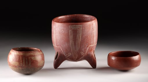 Group of 3 Chupicuaro Redware Vessels