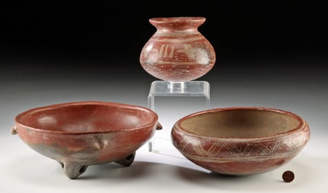 3 Chupicuaro Vessels - Olla, Tripod, Bowl