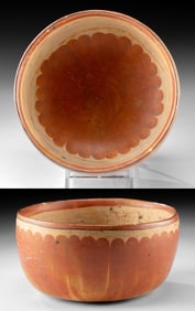 Nayarit Chinesco Bowl - Scalloped Red Slip Design