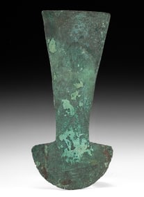 Moche-Huari Copper Tumi Funerary Knife Textile Imprints