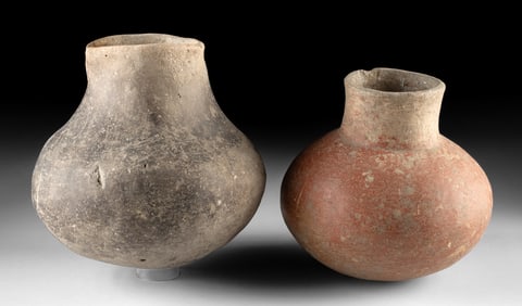 Two Prehistoric Mississippian Pottery Jars